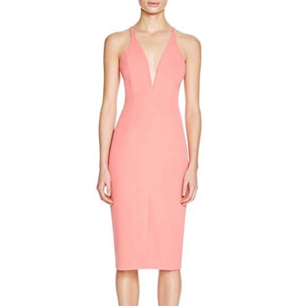 Bardot Deep V Midi Dress